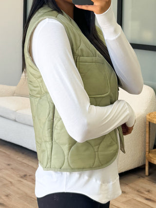 All Seasons Quilted Vest | Olive | +Plus Available | FINAL SALE