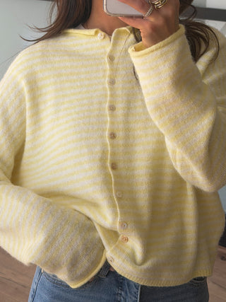 Isla Cardigan | Mini Striped Lemon | RESTOCK