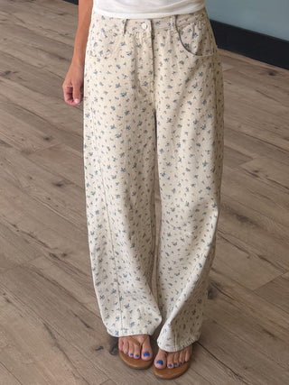 Wisteria Garden Barrel Jeans