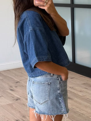 Full Fade Denim Top