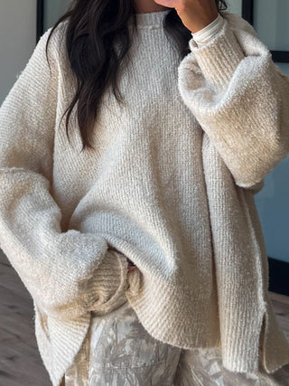 Lev Textured Sweater | Vanilla Cream | +Plus Available