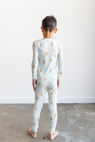 Kids Gingerbread Joy Pajama Set | Blue | Tiny Talulah