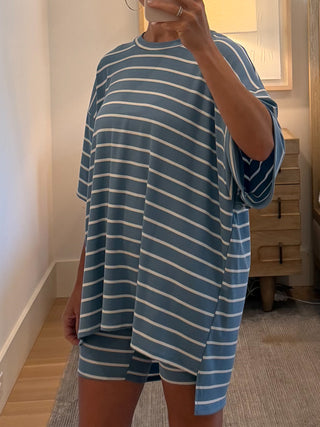 Novi Stripe Ribbed Tee + Shorts Set | 7 Colors Available | PREORDER