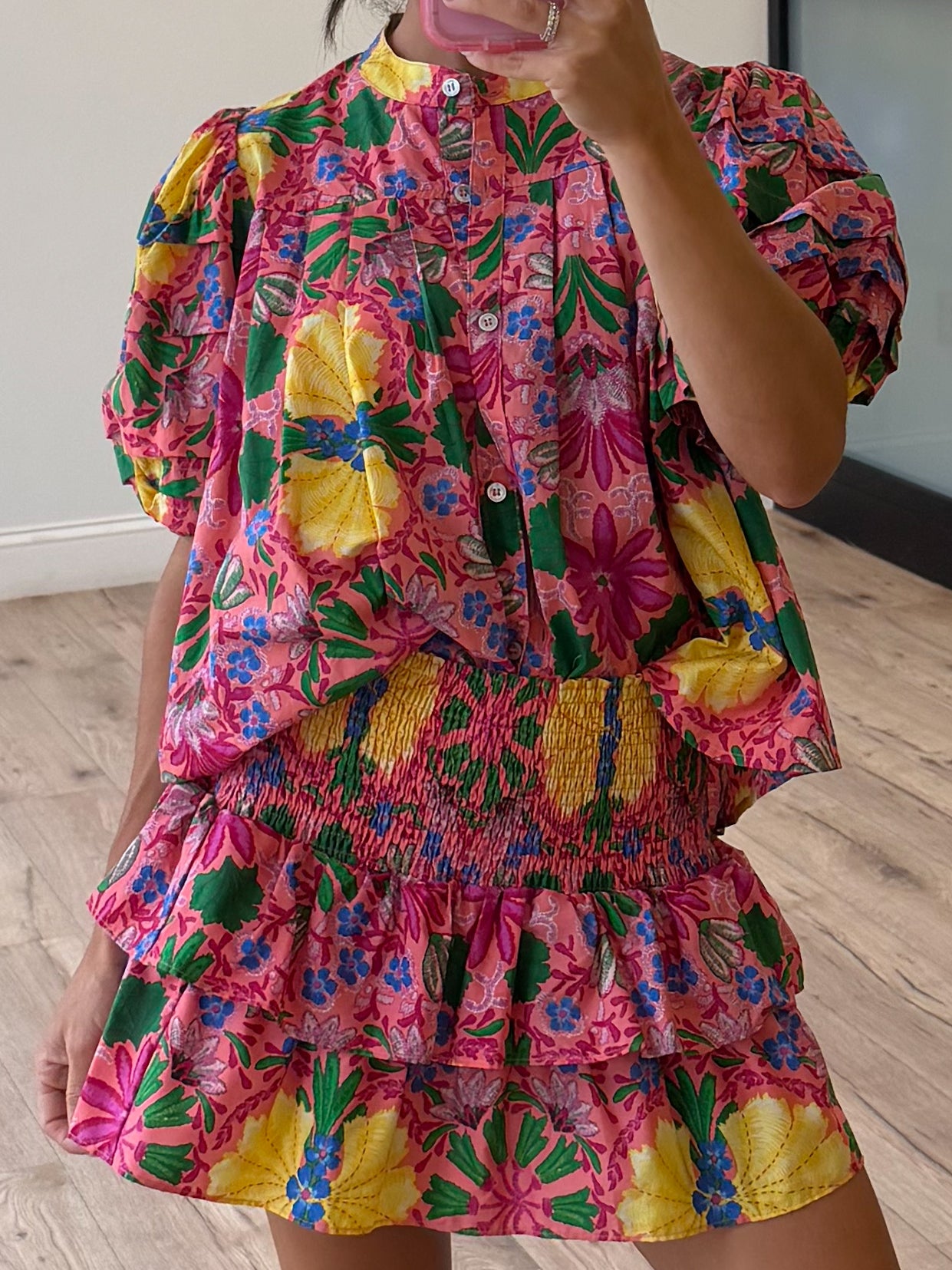 Copacabana Puff Sleeve Blouse | Tropical Passionfruit – Shop Talulah