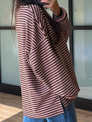 Cozy Era Knit Pullover | Chocolate Blush | RESTOCK