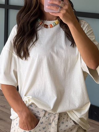 Westport Oversized Tee | Cream | RESTOCK