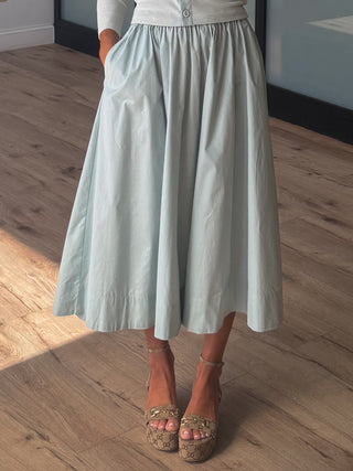 Meant To Be Cotton Skirt | Pale Sky