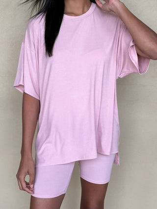 Novi Ribbed Tee + Shorts Set | Dusty Rose | +Plus Available