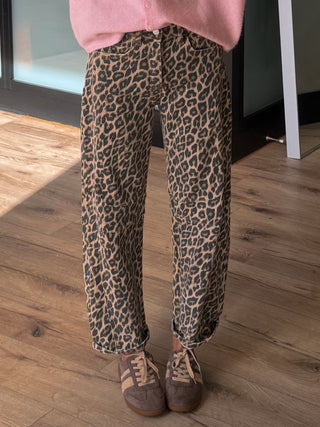 Fiera Leopard Barrel Jeans