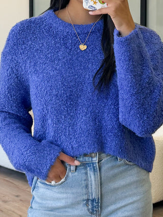 Finley Boucle Sweater | Blue | FINAL SALE