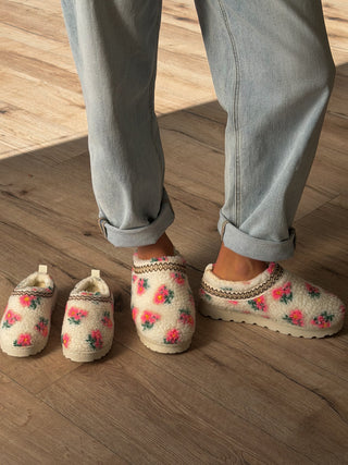 Kids Snowdrop Slides | Ivory/Pink