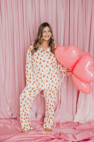 Love You Beary Much Pajama Set | Pink | +Plus Available