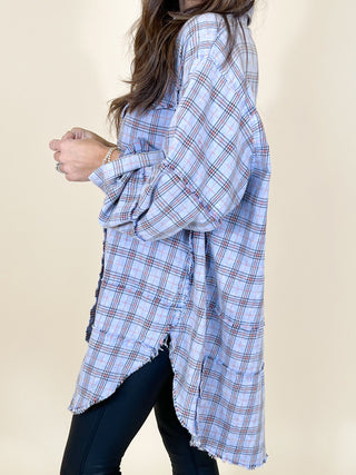 Stone Cliff Plaid Tunic | Peri Blue | +Plus Available | RESTOCK