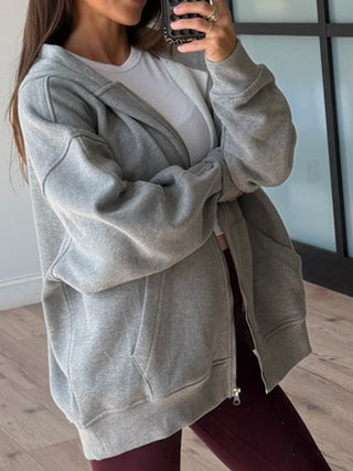 Stole Your Boyfriend's Zip-Up Hoodie | Grey