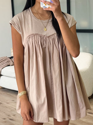 Haze Babydoll Dress | Taupe | FINAL SALE