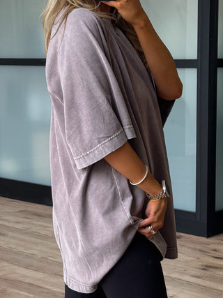 Washed Out Oversized Tee | Mocha