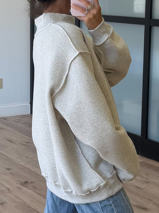 Inside-Out Mock Neck Sweatshirt | Grey