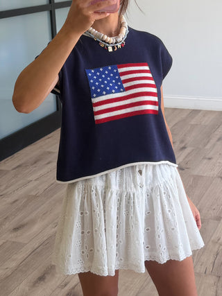 Flagstaff Knit Sweater Top | Navy