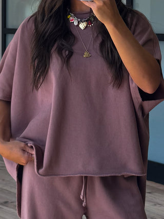 Worn Well Oversized Top | Dusty Mauve