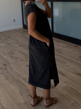 On The Go Midi Dress | Washed Black