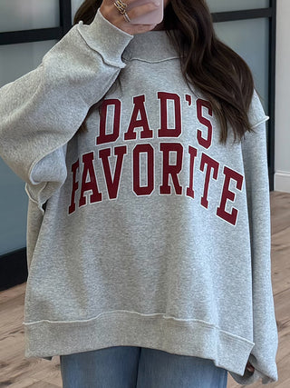 "FAVORITE" Mock Neck Sweatshirt