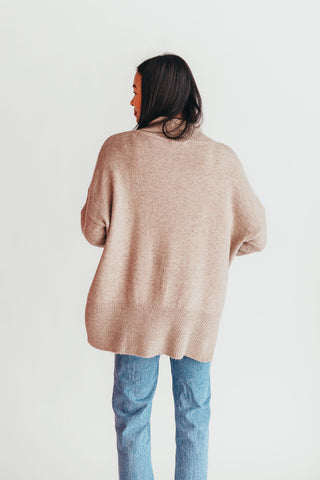 Nolan Mock Neck Sweater | Taupe