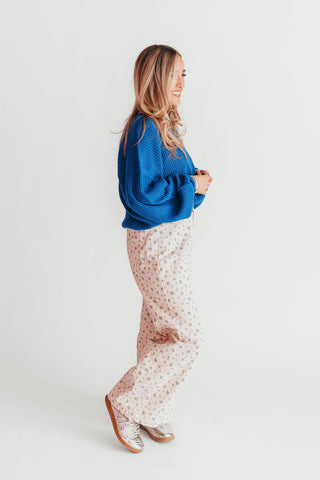 Prairie Floral Wide-Leg Pants | Blue | +Plus Available