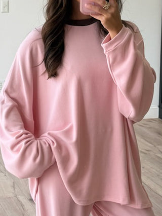 Just Chillin' Contrast Knit Pullover | Blush Roast