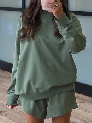 Vex Mock Neck Sweatshirt | Olive