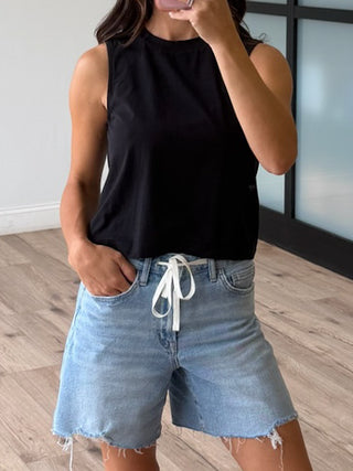 Sea Salt Muscle Tank | Black