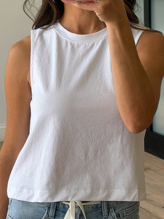 Sea Salt Muscle Tank | White