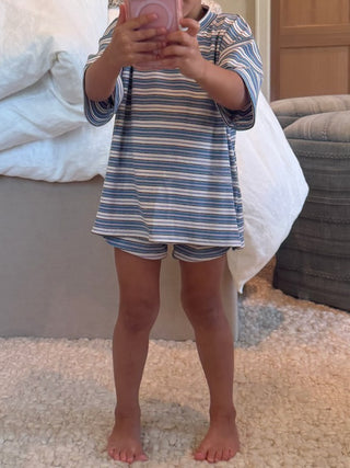 Tiny Jovi Ribbed Knit Set | Sky Cloud