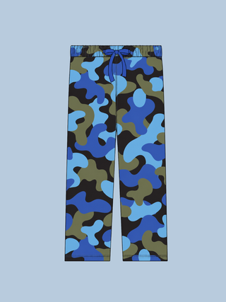 Boy's Blue Camo Ribbed Lounge Pants | Tiny Talulah