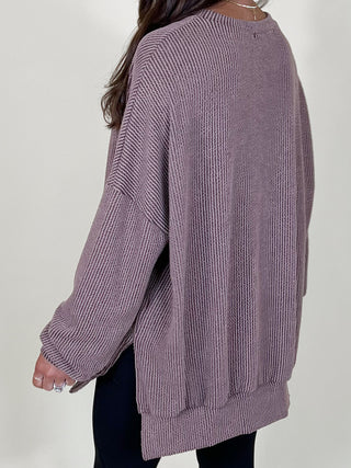 Comfy Ribbed Pullover | Chocolate | +Plus Available | BLACK TUESDAY DOORBUSTER