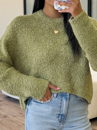 Finley Boucle Sweater | Moss | FINAL SALE