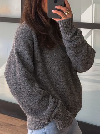 Cozy Hideaway Knit Sweater | Grey
