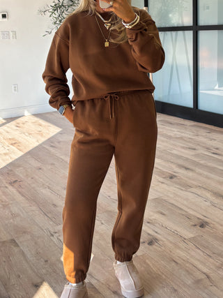 Cotton Fleece Joggers | Caramel