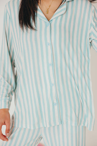 Candy Stripe Pajama Set | Blue | +Plus Available