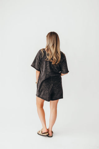 Mineral Wash Casual Romper | Washed Black | +Plus Available