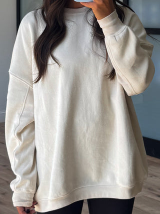 Oak Park Mineral Wash Pullover | Ivory