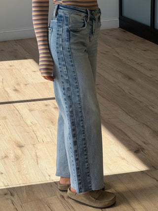 Flynn Wide Contrast Jeans | +Plus Available