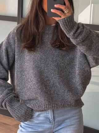 Cozy Hideaway Knit Sweater | Grey