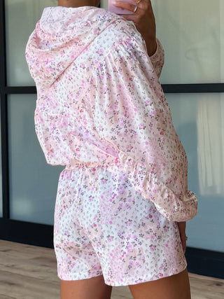 Azalea Windbreaker Jacket | Pink Patchwork