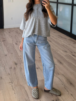 Lennox Short Sleeve Knit Cardigan | Grey
