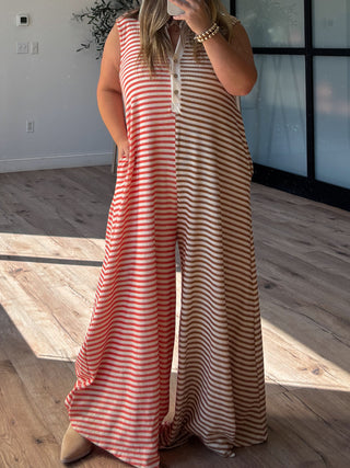 Chevee Stripe Jumpsuit | Sunset