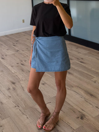Kerrie Wrap Denim Skort