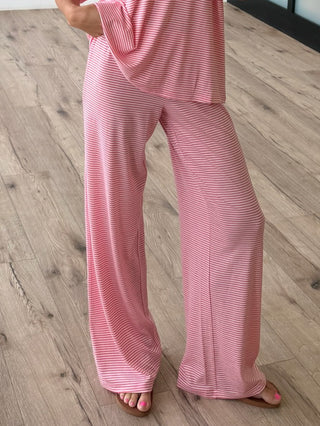 On Repeat Stripe Lounge Pants | Bubblegum | RESTOCK