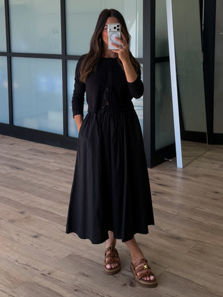 Simply Put Cardigan + Skirt Set