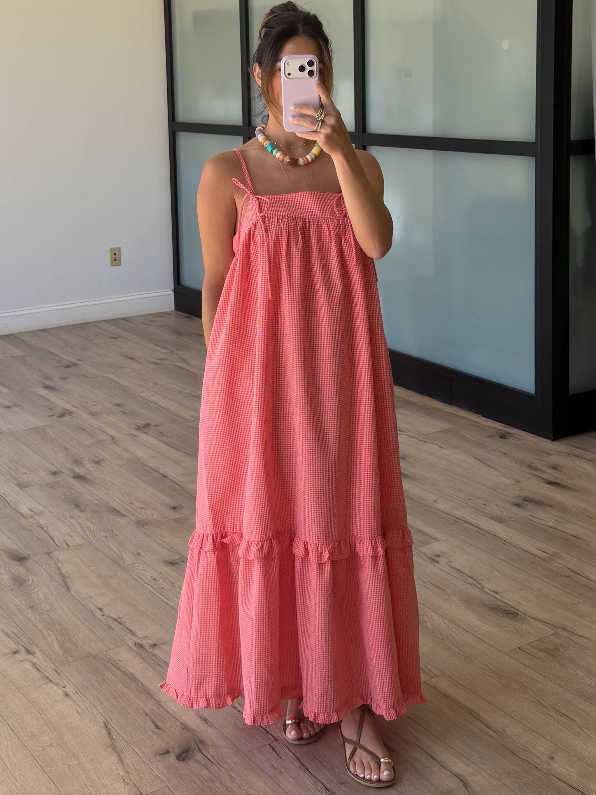 Orchard Peach Gingham Maxi Dress Shop Talulah Orchard Peach Gingham Maxi Dress Shop Talulah