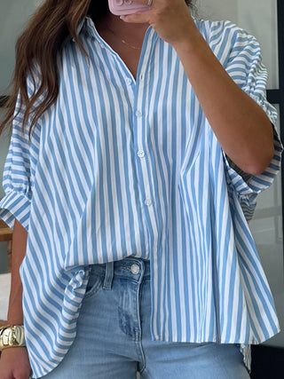 Savanna Stripe Top | Sky